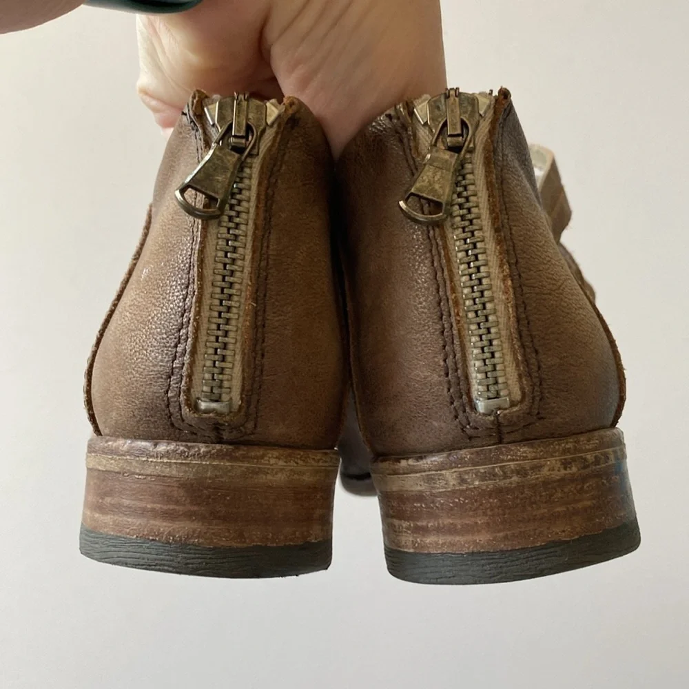 Free People lost valley leather ankle boots brown women’s 37 strappy